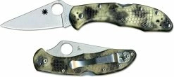 Spyderco Knives Spyderco Delica 4 Knife C11ZFPGITD - Flat Ground VG10 - Glow In The Dark Zome FRN