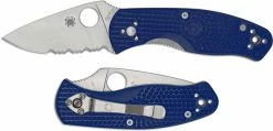 Spyderco Knives Spyderco Persistence Lightweight CPM S35VN C136PSBL - Part Serrated - Blue FRN - Liner Lock Folder