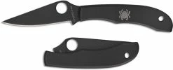 Spyderco Knives Spyderco Honeybee Slip Joint Knife - C137BKP - Black 3Cr13 Drop Point - Black Stainless Steel - Key Ring Hole -Case Knives Shop SP C137BKP