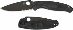 Spyderco Knives Spyderco Resilience Lightweight - C142PSBBK - Value Folder - Black Part Serrated - Black FRN - Liner Lock Folding Knife