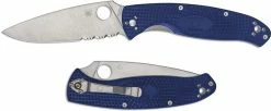 Spyderco Knives Spyderco Resilience Lightweight S35VN - C142PSBL - Part Serrated - Blue FRN - Liner Lock Folding Knife