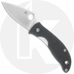 Spyderco Knives Spyderco C222GPGY Alcyone Knife EDC Linerlock Folding Knife Drop Point With Gray G10 Handle