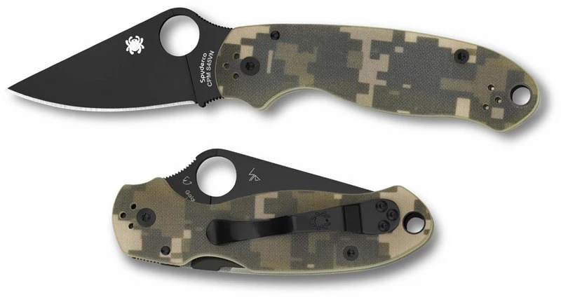 Spyderco Knives Spyderco C223GPCMOBK Para 3 - Black CPM S45VN - Camo G10 - Compression Lock - USA Made 4 Spyderco Knives Spyderco C223GPCMOBK Para 3 - Black CPM S45VN - Camo G10 - Compression Lock - USA Made - Image 4
