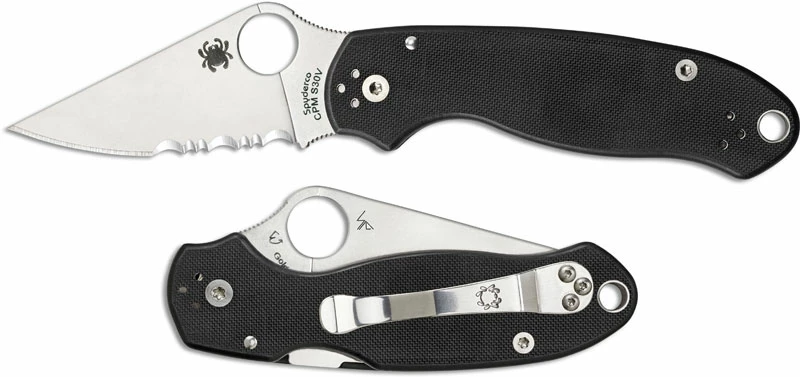 Spyderco Knives Spyderco C223GPS Para 3, Part Serrated Compression Lock Black G-10 Folding Knife 1 Spyderco Knives Spyderco C223GPS Para 3, Part Serrated Compression Lock Black G-10 Folding Knife