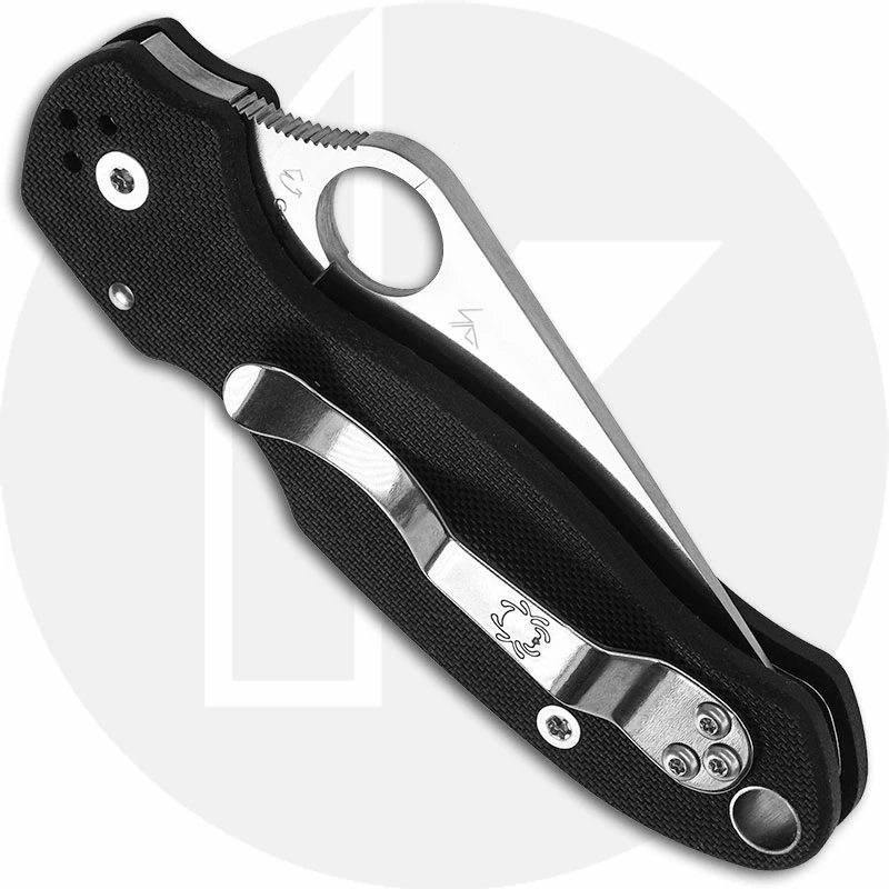 Spyderco Knives Spyderco C223GS Para 3, Serrated Compression Lock, Black G-10 Folding Knife 3 Spyderco Knives Spyderco C223GS Para 3, Serrated Compression Lock, Black G-10 Folding Knife - Image 3