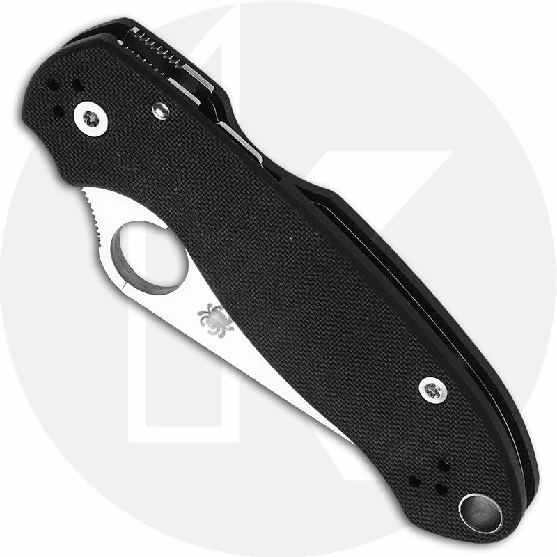 Spyderco Knives Spyderco C223GS Para 3, Serrated Compression Lock, Black G-10 Folding Knife 2 Spyderco Knives Spyderco C223GS Para 3, Serrated Compression Lock, Black G-10 Folding Knife - Image 2