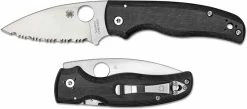 Spyderco Knives Spyderco C229GS Shaman Knife Serrated Leaf Blade, Black G10 Compression Lock Folder USA Made -Case Knives Shop SP C229GS