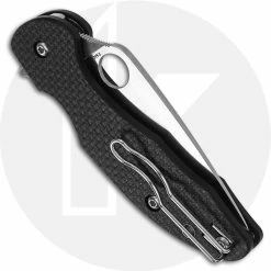 Spyderco Knives Spyderco Mantra 3 C233CFP Knife Leaf Blade Carbon Fiber G10 Compression Lock Flipper Folder -Case Knives Shop SP C233CFP CLOSED BACK