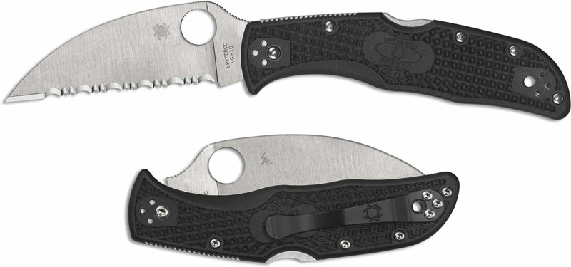 Spyderco Knives Spyderco C243FSWCBK Endela Wharncliffe - Serrated VG10 Wharncliffe - Black FRN - Lock Back 1 Spyderco Knives Spyderco C243FSWCBK Endela Wharncliffe - Serrated VG10 Wharncliffe - Black FRN - Lock Back