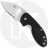 Spyderco Knives Spyderco C246GPS Insistent Knife - 2.48 Inch Part Serrated Drop Point - Black G10 - Liner Lock