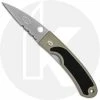 Spyderco Knives Spyderco Centofante C25PSBK - Gen 1 - Part Serrated ATS-34 Wharncliffe - Gray Aluminum With Black Rubber - Discontinued Item - BNIB