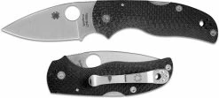 Spyderco Knives Spyderco C41CFFP5 Native 5 Lockback Folding Knife CPM S90V Blade Fluted Carbon Fiber Handle