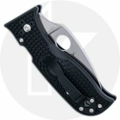 Spyderco Knives Spyderco Lil Temperance 3 Lightweight C69PBK3 - Plain Edge - Black FRN - Compression Lock Folder -Case Knives Shop SP C69PBK3 CLOSED BACK