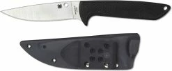 Spyderco Knives Spyderco WaterWay FB43GP Lance Clinton Rust Proof Drop Point Black G10 Fixed Blade Knife